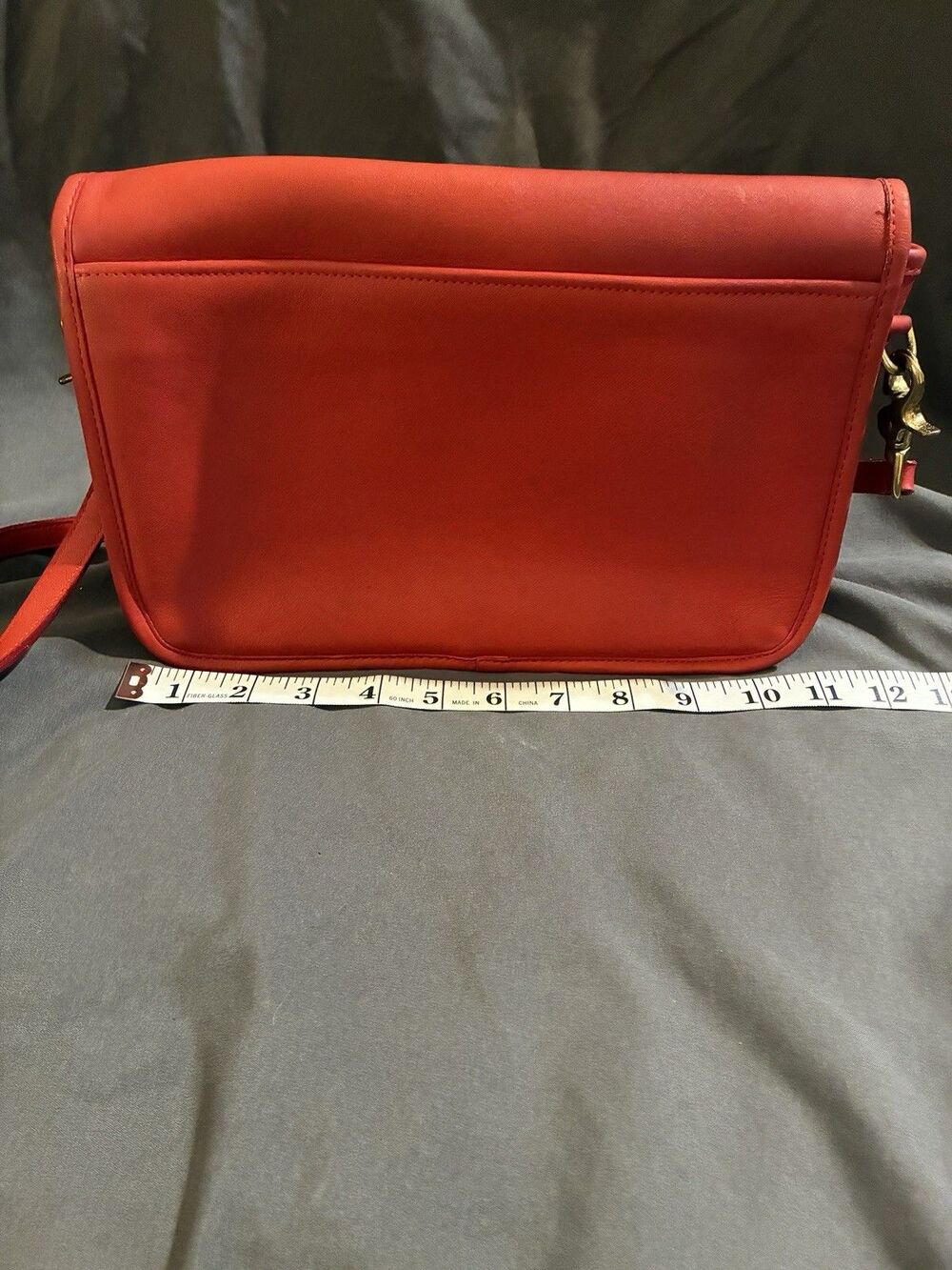 Vintage 1980s Coach Bag Convertible Clutch 9635 Red Made In NYC - Picture 4 of 16
